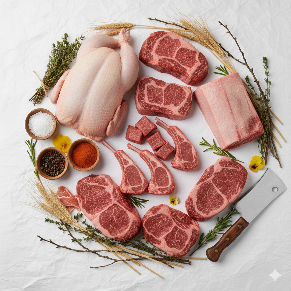 Butcher  High-quality meats from trusted sources, cut fresh to deliver exceptional taste.
